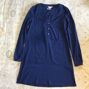 Lilly Pulitzer Navy Blue Silk Dress